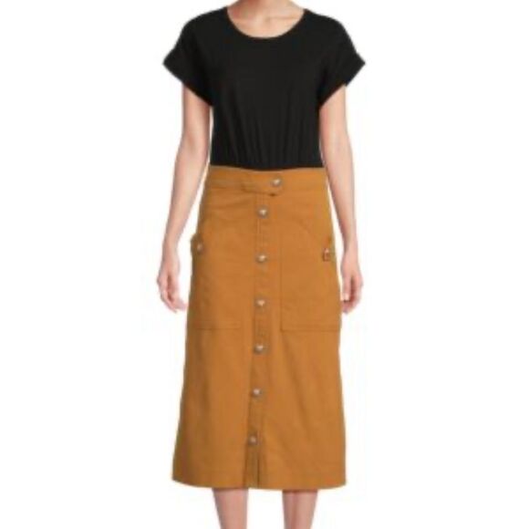 NWT VERONICA BEARD Larsen Twofer Midi Dress Medium-C6 - Picture 1 of 7
